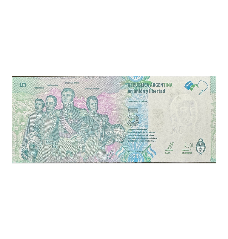 Argentina, 5 Pesos, 2015, UNC