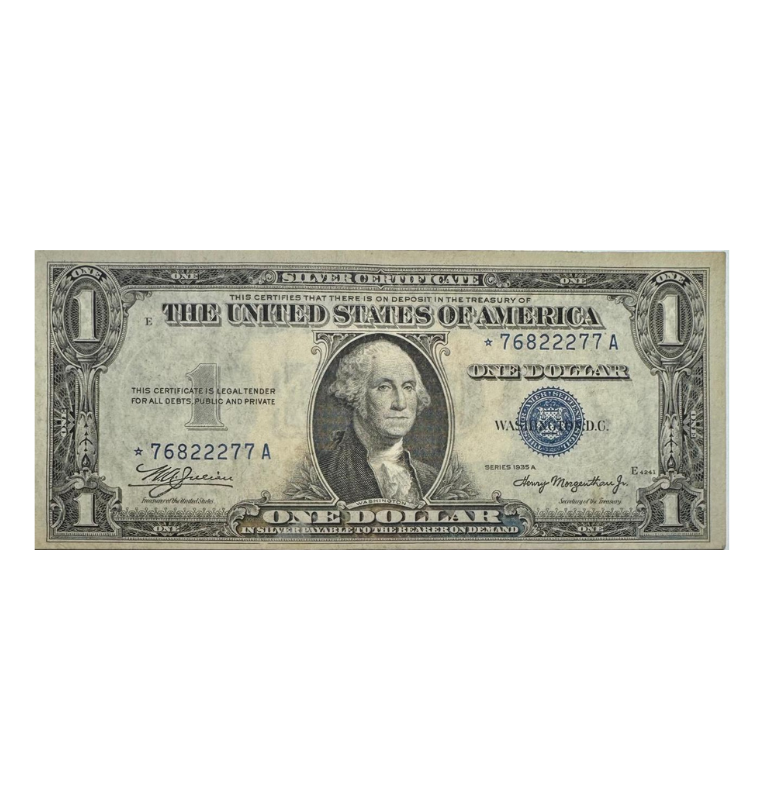 Estados Unidos, 1 Dólar, 1935, Sello Azul, ATEO, REPOSICIÓN