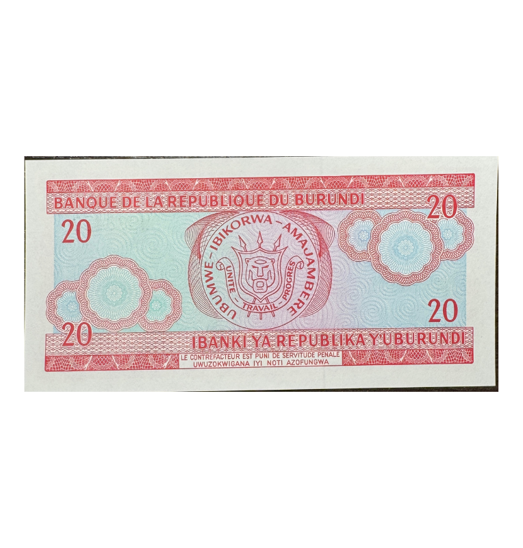 Burundí, 20 Francos, 2007, UNC