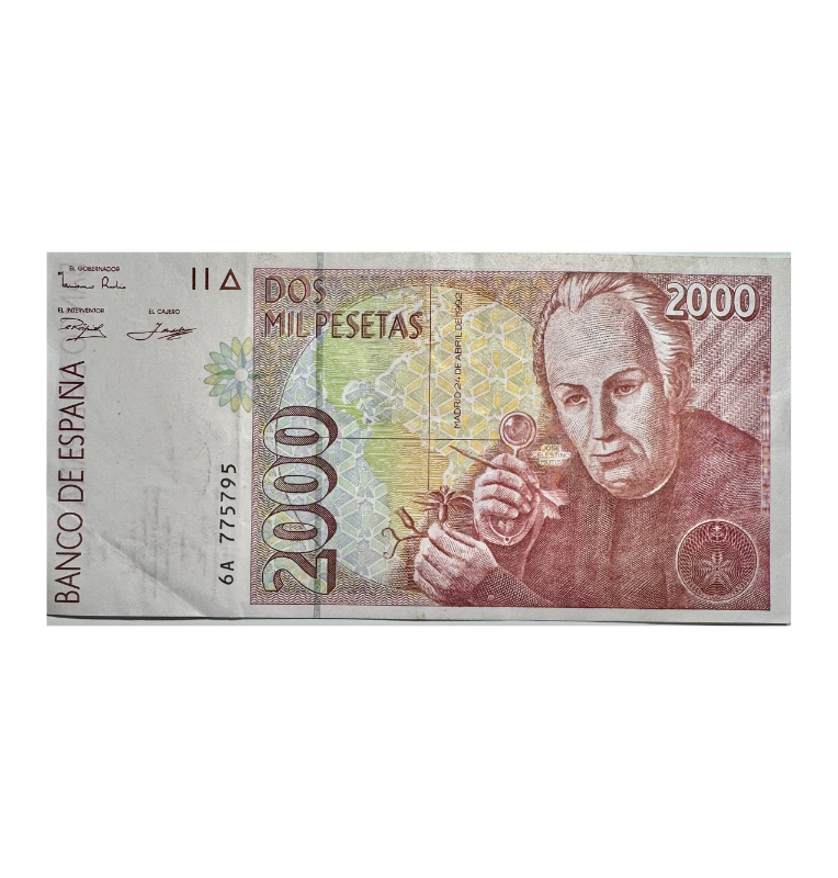 España, 2000 Pesetas, 1992, Jose Celestino Mutis