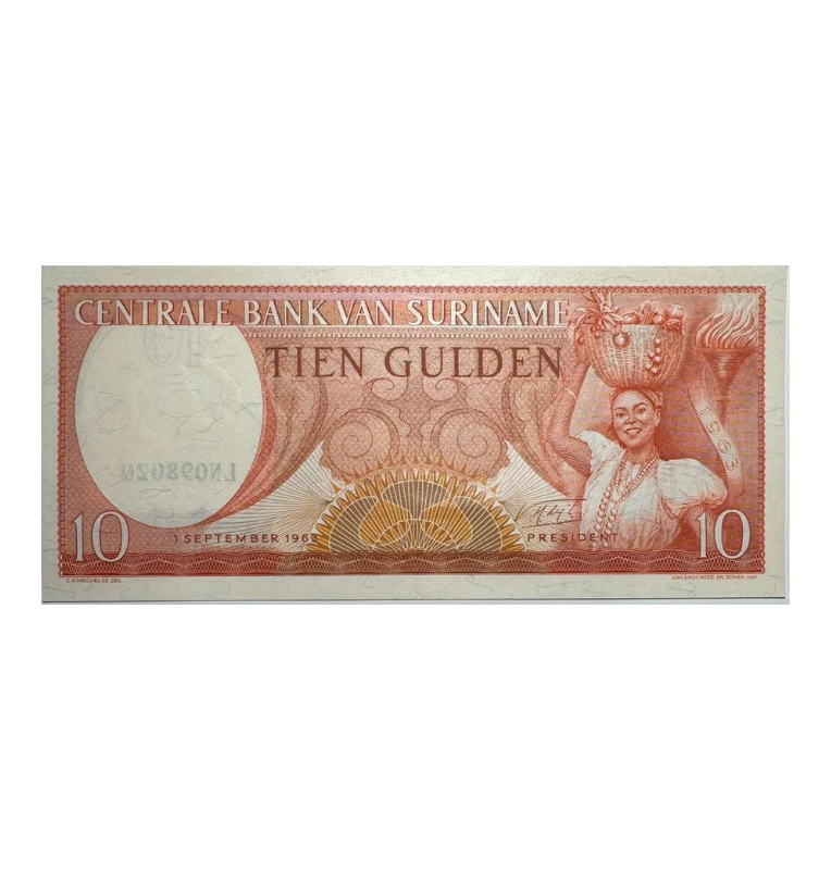 Surinam, 10 Gulden   1963- UNC