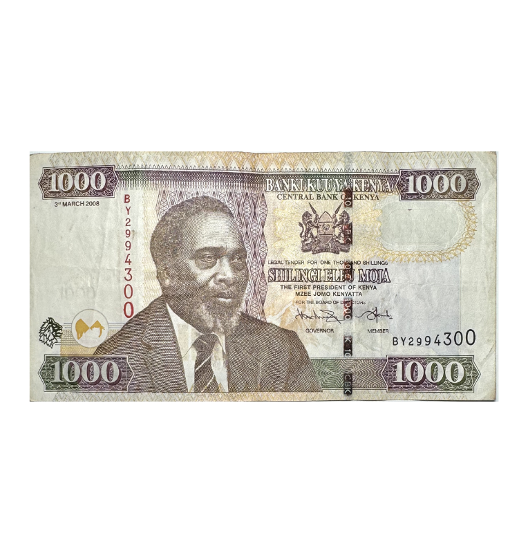 Kenia, 1000 Shillings, 2008 - Elefantes-