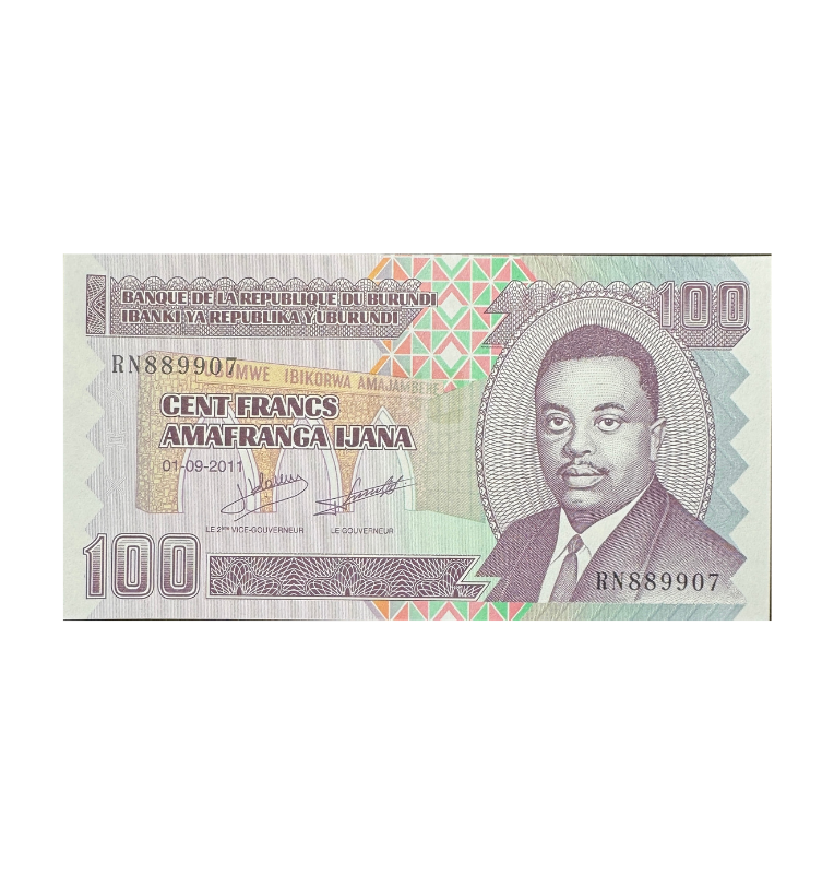 Burundí, 100 Francos, 2011, UNC (Copia)