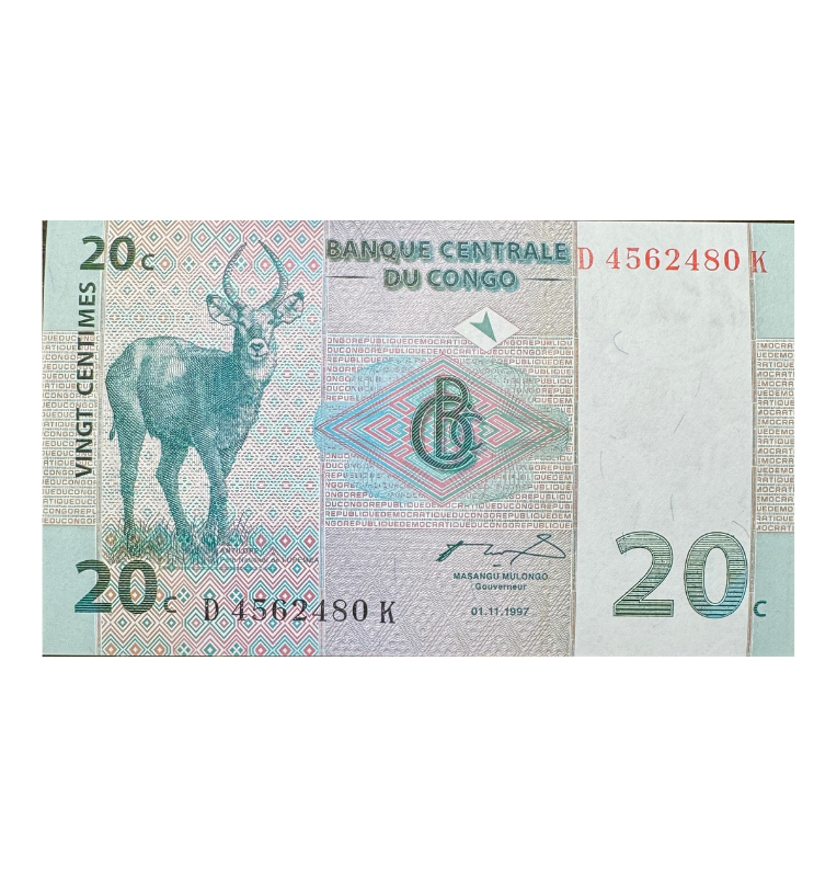 Congo, 20 Francos, 1997, UNC