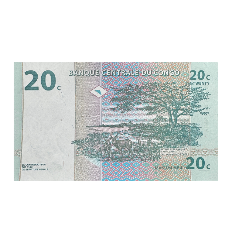 Congo, 20 Francos, 1997, UNC