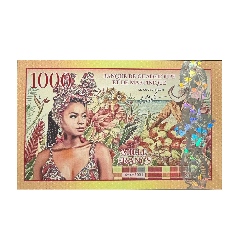 Isla de Martinique, 1000 francos, Pieza de Fantasia (Copia)