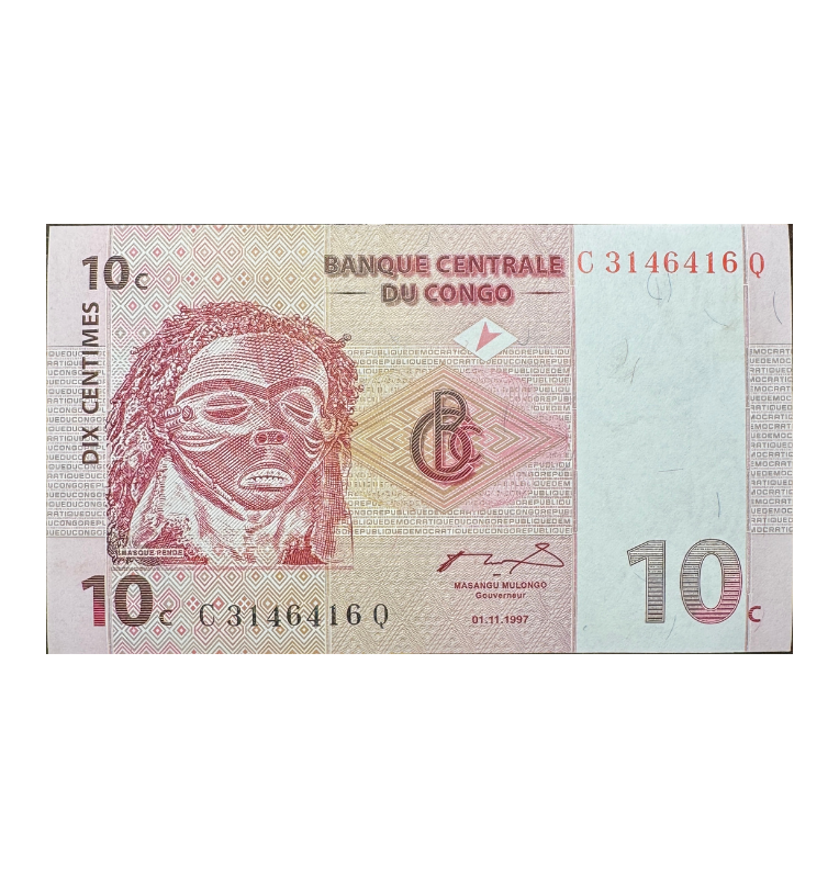 Congo, 10 Francos, 1997, UNC