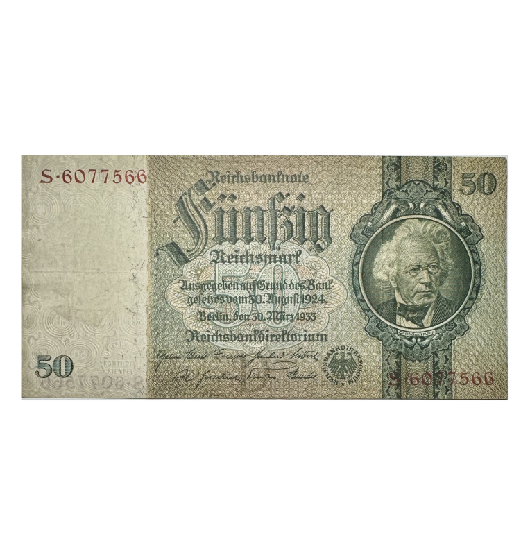 Alemania, 50 Marcos, Reichsbanknote,  Nazi 1933