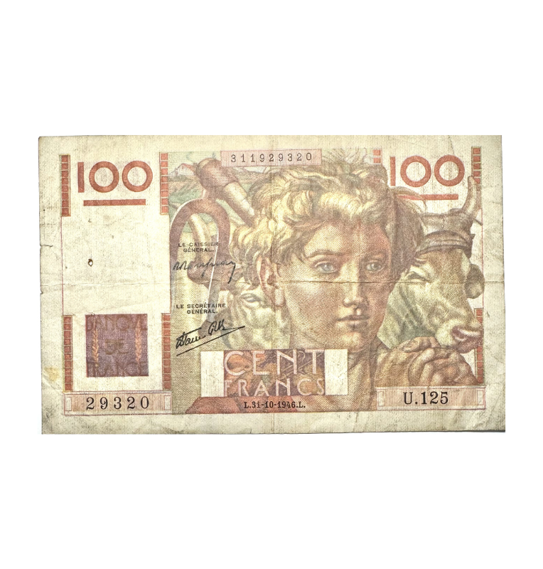 Francia, 100 Francos, 1945, Art Deco
