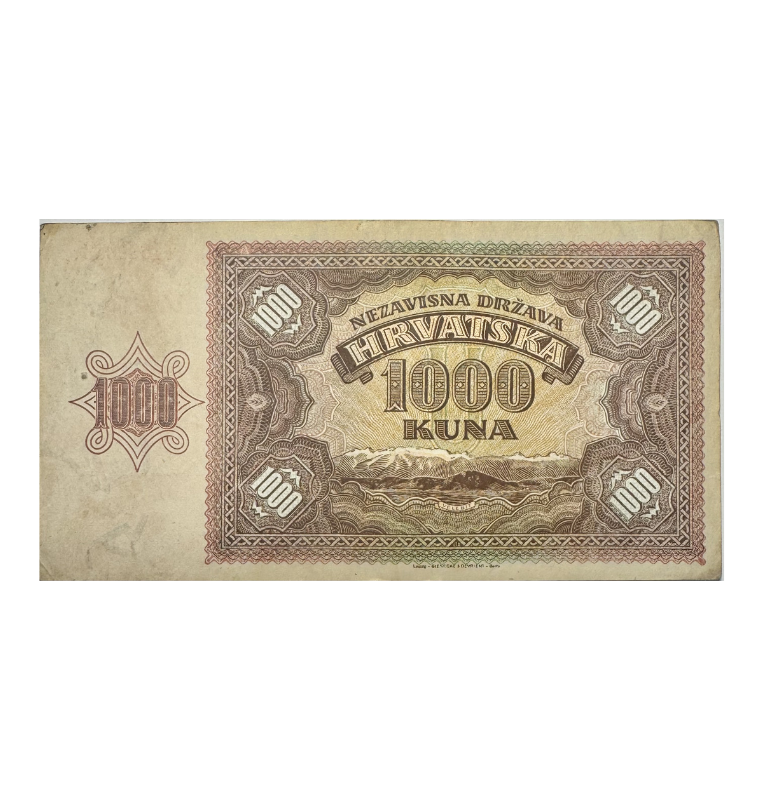 Croacia, 1000 Kunas, 1941, Excelente
