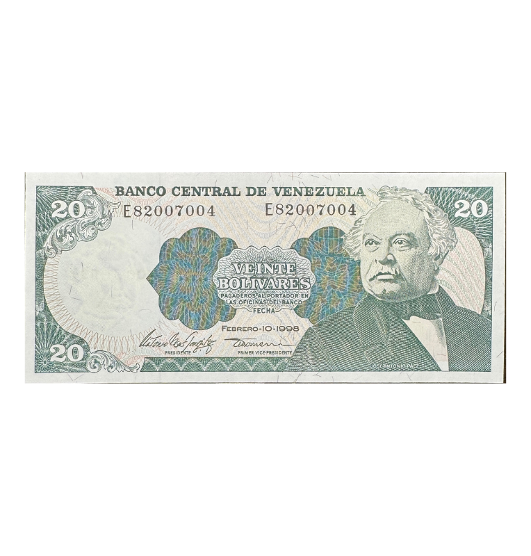 Venezuela, 20 Bolivares,  1998 - UNC