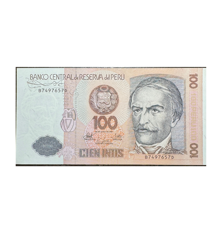 Perú, 100 Intis, 1987, UNC