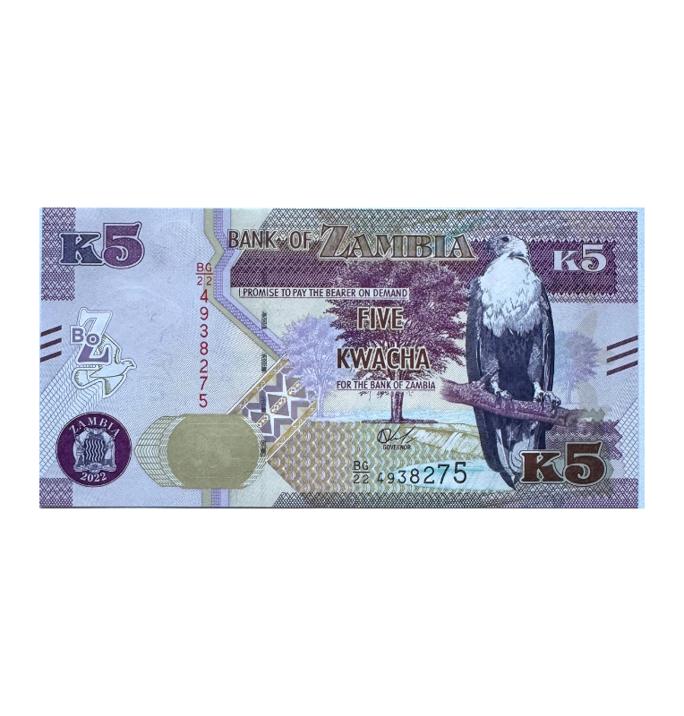 Zambia, 5 Kwacha, 2022, UNC