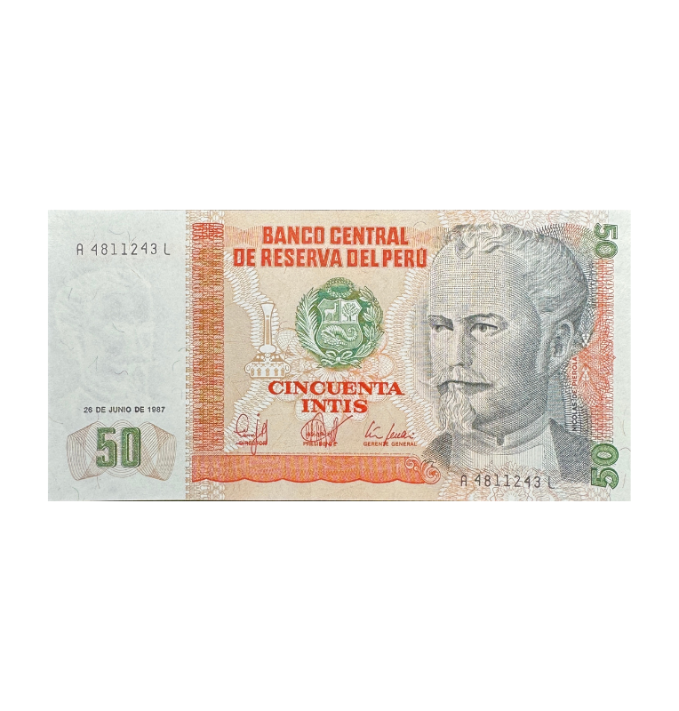 Perú, 50 Intis, 1987, UNC