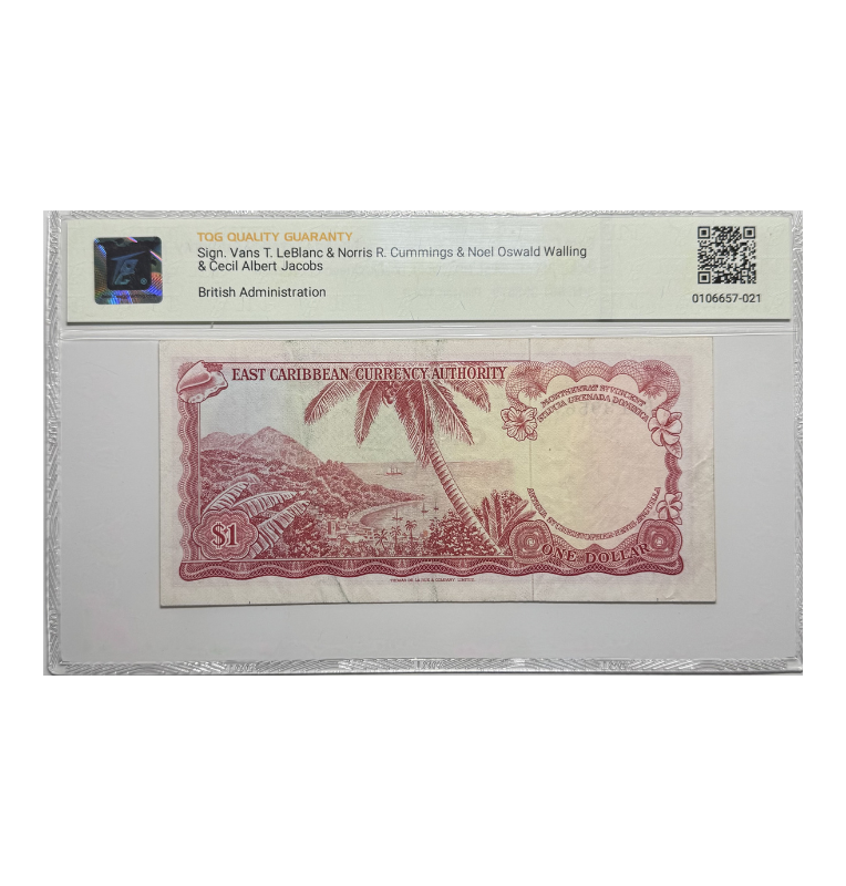 East Caribbean States, 1 Dollars  1965 - Reina Isabel Certificado TQG 50