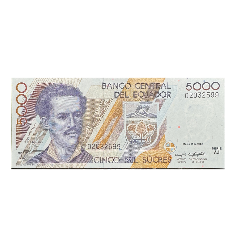Ecuador, 5.000 Sucres, 1992 - UNC