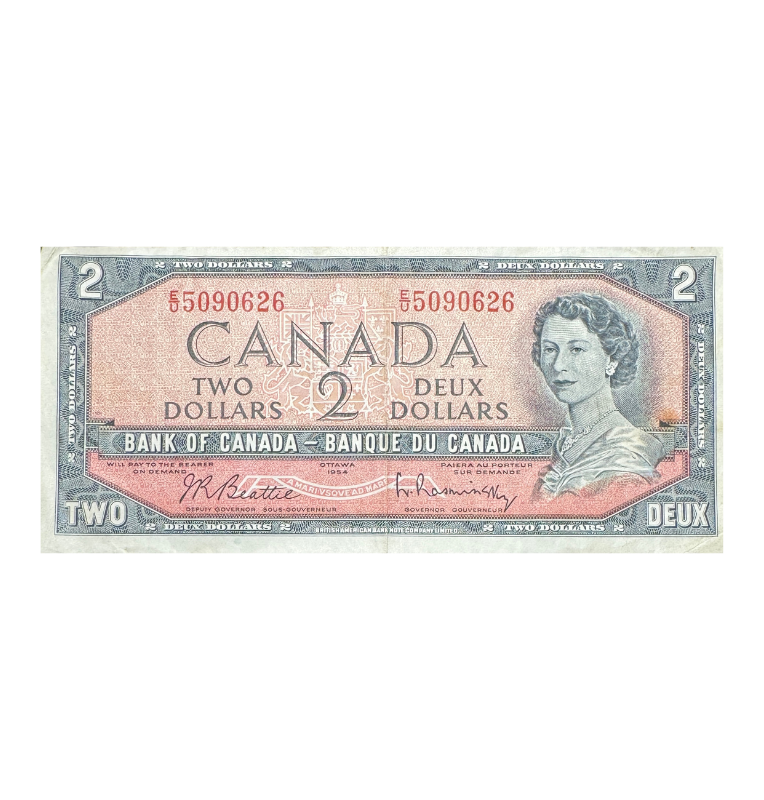Canada, 2 Dolares, 1954, Excelente, Reina Isabel