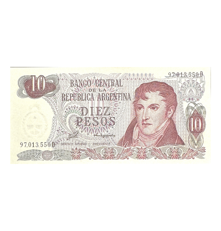 Argentina, 10 Pesos, 1969, UNC