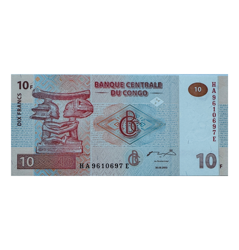 Congo, 10 Francos, 2003, UNC