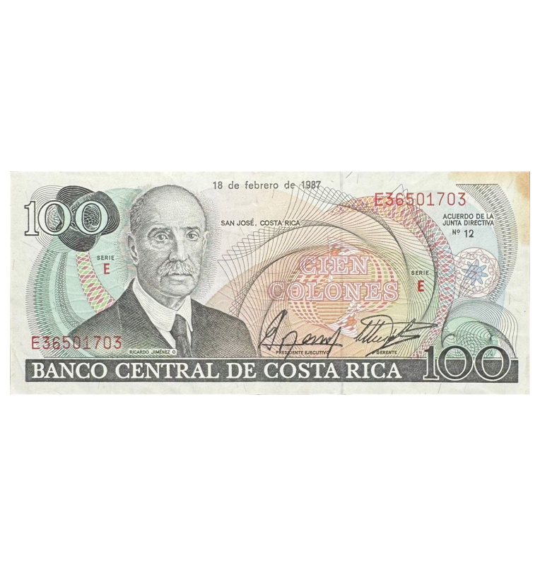 100 Colones de Costa Rica Pick #248b.6  1987