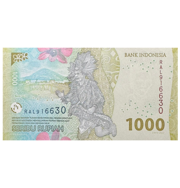 1000 Rupiah de Indonesia Pick #162b 2023