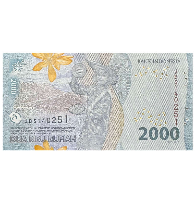 2000 Rupiah de Indonesia Pick #163a 2022