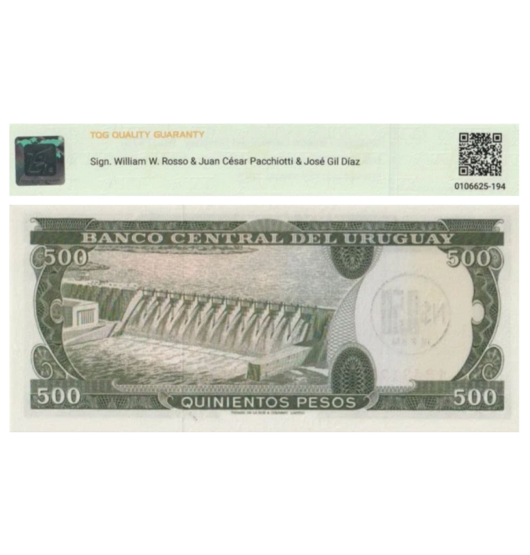 0.50 Nuevos Pesos de Uruguay Pick #54a  1975 - Certificado TQG 64