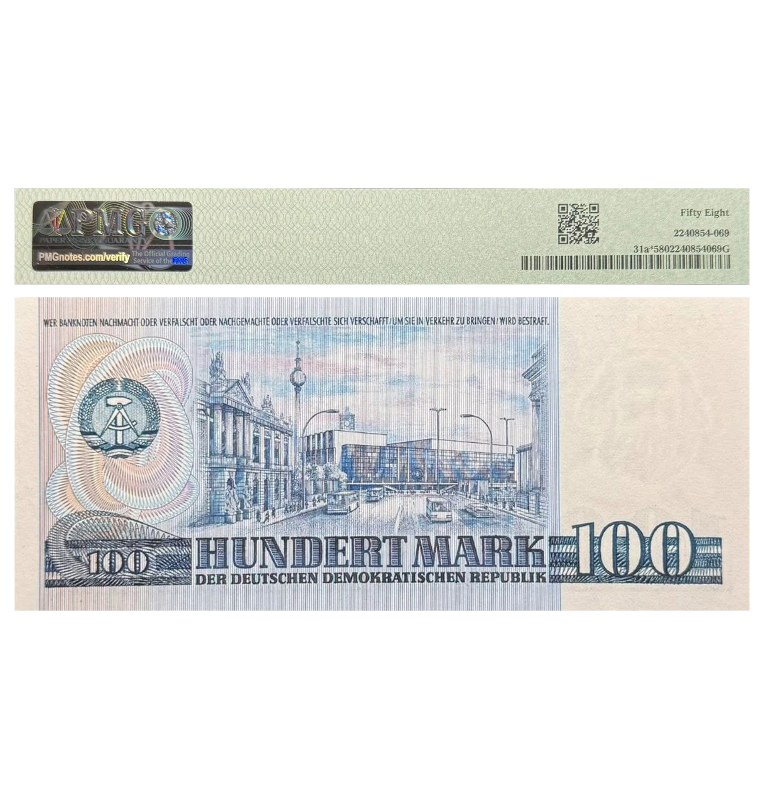 100 Mark de Alemania Pick #31a  1975 - Certificado PMG 58