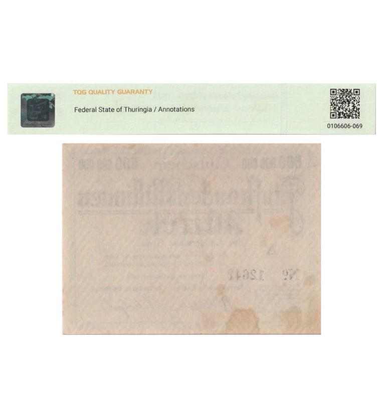 500 Millionen Mark de Alemania Pick #1896f.1.3  1923 - Certificado TQG 58