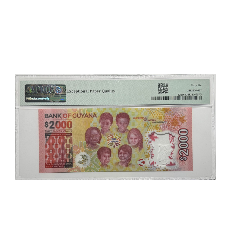 Guyana 2000 Dollars, 2000, Certificado PMG 66