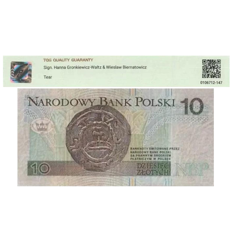 Polonia 10 Zlotych Pick #173A 1994 Certificado TQG 30